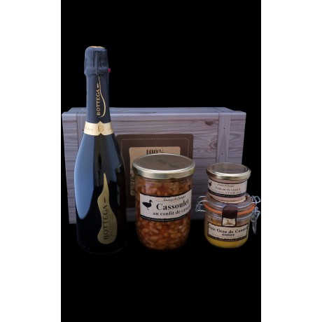 Coffret authentique foie gras, cassoulet et Prosecco Bottega