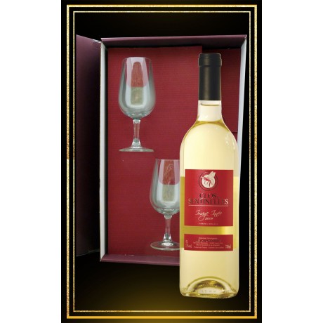 Coffret cadeau Image Innée, 2 verres à vin et Hydromel moelleux 75cl