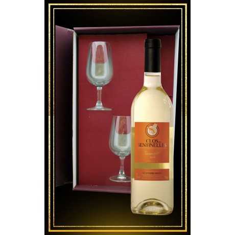 Coffret cadeau Immuable, 2 verres à vin et ydromel demi-sec 75cl