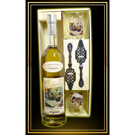 Coffret cadeau Libertine Originale 70cl 2 verres et 2 cuillères