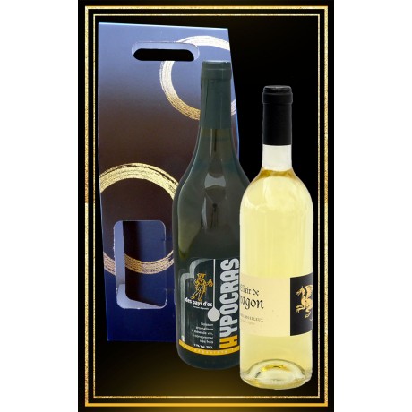 Coffret cadeau Hypocras Blanc et Hydromel moelleux Elixir de Dragon 75cl