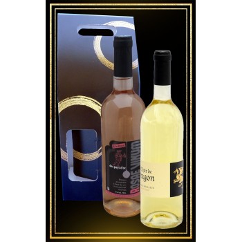 Coffret cadeau Hydromel moelleux Elixir de Dragon et vin Rosae Vinum à la rose 75cl