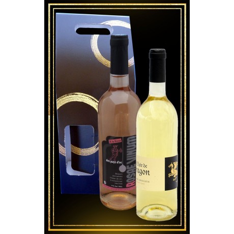 Coffret cadeau Hydromel moelleux Elixir de Dragon et vin Rosae Vinum à la rose 75cl