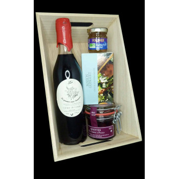 copy of Coffret voyage gourmand Liqueur de Cassis , chocolat noir Equateuret cerise griotte