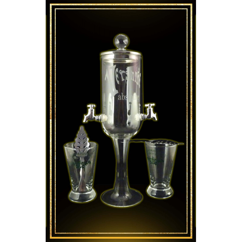 Service Petite fontaine à absinthe 2 robinets et 2 verres à Versinthe