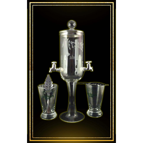 Service Petite fontaine à absinthe 2 robinets et 2 verres à Versinthe