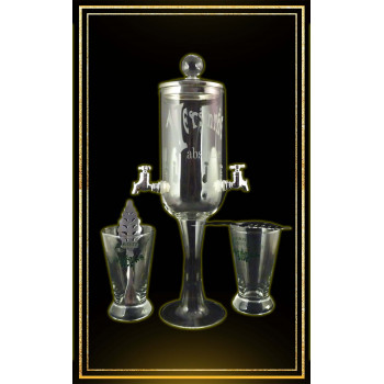 Service Petite fontaine à absinthe Bouteille Blanche de Versinthe 10cl