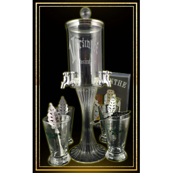 Service Fontaine à absinthe 4 robinets Coffret 3 absinthes 10cl
